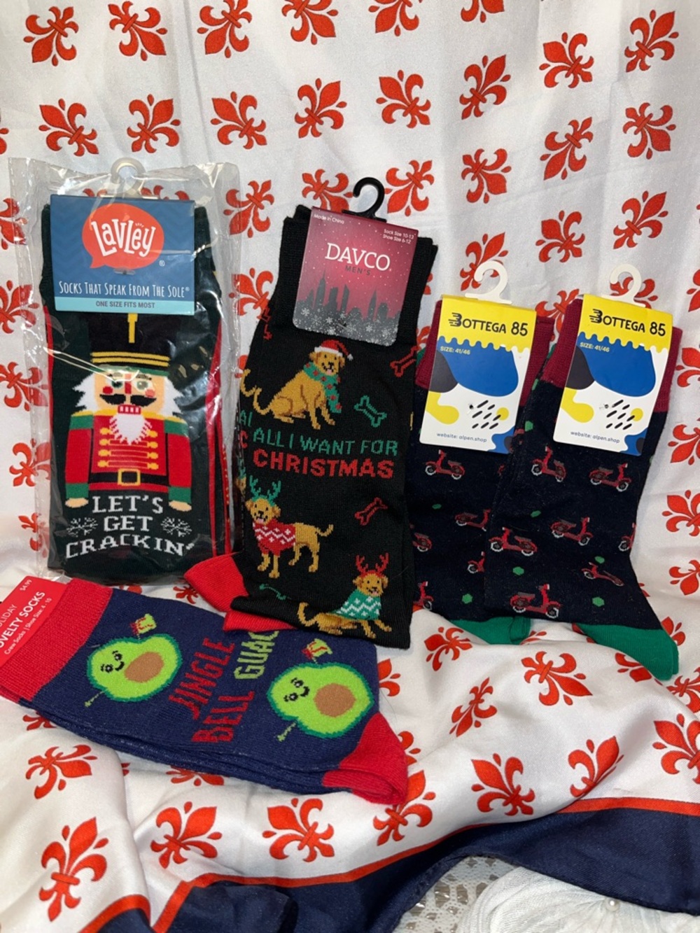 LotChristmas Davco Men’s Black Christmas Dog Crew Socks